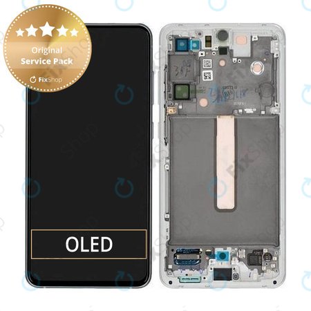 Samsung Galaxy S21 FE G990B - LCD Display + Touch Screen + Frame (White) - GH82-26414B, GH82-26420B, GH82-26590B Genuine Service Pack