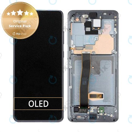 Samsung Galaxy S20 Ultra G988F - LCD Display + Touch Screen + Frame (Cloud White) - GH82-22271C, GH82-22327C Genuine Service Pack