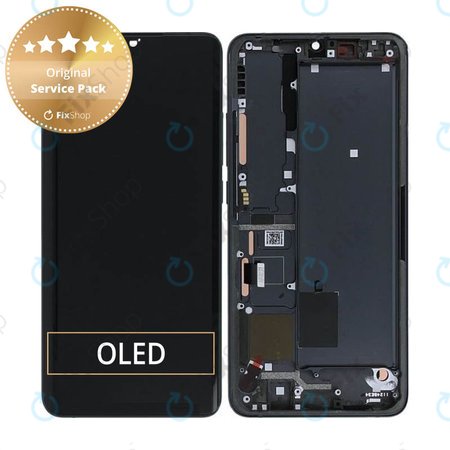 Xiaomi Mi Note 10, Mi Note 10 Pro - LCD Display + Touch Screen + Frame (Midnight Black) - 56000300F400 Genuine Service Pack