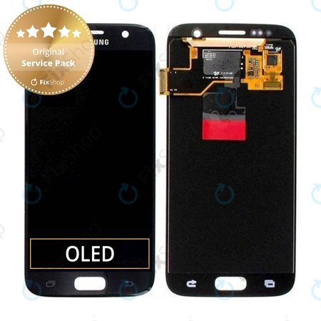 Samsung Galaxy S7 G930F - LCD Display + Touch Screen (Black) - GH97-18523A, GH97-18761A, GH97-18757A Genuine Service Pack