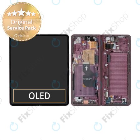 Samsung Galaxy Z Fold 4 F936B - LCD Display + Touch Screen + Frame (Burgundy) - GH82-29461D, GH82-29462D Genuine Service Pack