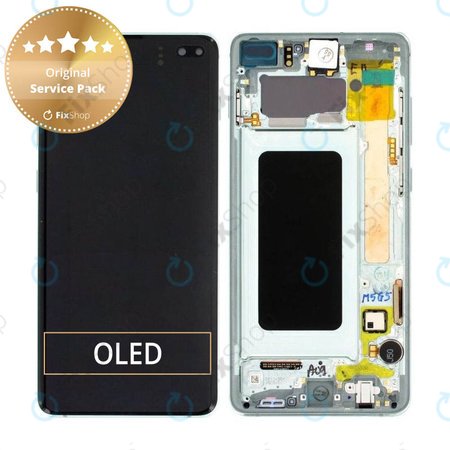 Samsung Galaxy S10 Plus G975F - LCD Display + Touch Screen + Frame (Prism Green) - GH82-18849E, GH82-18834E, GH82-18857E Genuine Service Pack