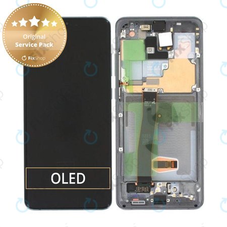 Samsung Galaxy S20 Ultra G988F - LCD Display + Touch Screen + Frame (Cloud White) - GH82-26032C, GH82-26033C Genuine Service Pack