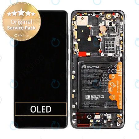 Huawei P40 Pro Plus - LCD Display + Touch Screen + Frame + Battery + Fingerprint Sensor (Ceramic Black) - 02353RVJ Genuine Service Pack