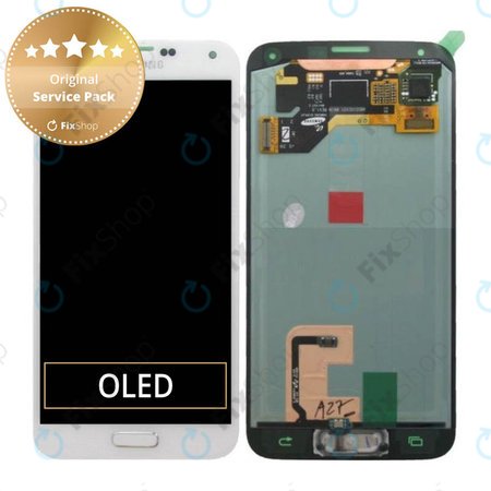 Samsung Galaxy S5 G900F - LCD Display + Touch Screen (Shimmery White) - GH97-15959A, GH97-15734A Genuine Service Pack