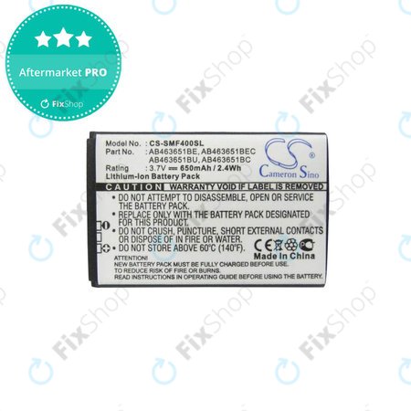 Samsung C, F, I, J, L, M, P, Rex, S-series - Battery AB463651BE, AB463651BEC, AB463651BC, AB463651BU 650mAh HQ