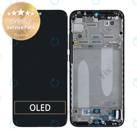 Xiaomi Mi A3 - LCD Display + Touch Screen + Frame (Black) - 5606101260B6 Genuine Service Pack