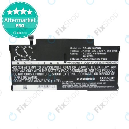 Apple MacBook Air 13" A1369, A1466 (Mid 2011 - Mid 2012) - Battery A1405 6700mAh HQ