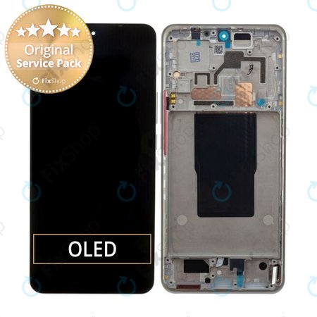 Xiaomi 12T Pro 22081212UG - LCD Display + Touch Screen + Frame (Silver) - 560004L12U00 Genuine Service Pack