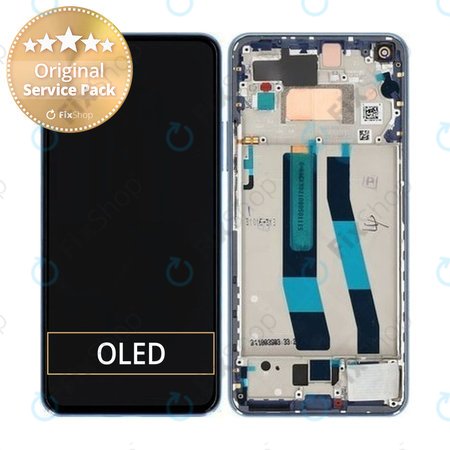 Xiaomi 11 Lite 5G NE 2109119DG 2107119DC - LCD Display + Touch Screen + Frame (Bubblegum Blue) - 5600050K9D00 Genuine Service Pack