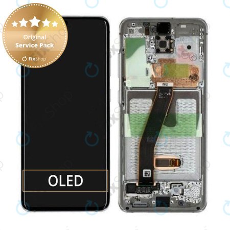 Samsung Galaxy S20 G980F - LCD Display + Touch Screen + Frame (Cloud White) - GH82-22123B, GH82-22131B Genuine Service Pack