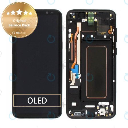 Samsung Galaxy S8 Plus G955F - LCD Display + Touch Screen + Frame (Midnight Black) - GH97-20470A, GH97-20564A, GH97-20565A Genuine Service Pack