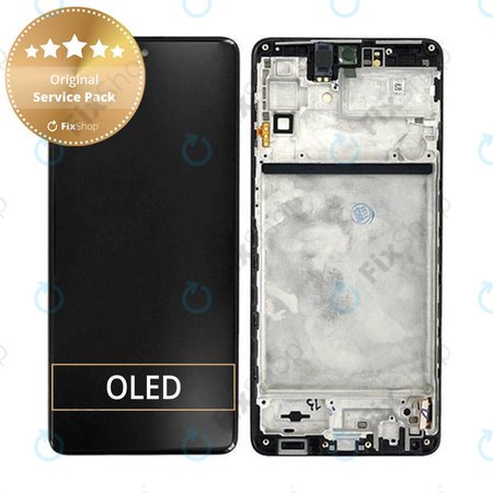 Samsung Galaxy M53 5G M536B - LCD Display + Touch Screen + Frame (Black) - GH82-28812A, GH82-28895A Genuine Service Pack