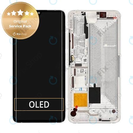 Xiaomi Mi Note 10, Mi Note 10 Pro - LCD Display + Touch Screen + Frame (Glacier White) - 56000200F400 Genuine Service Pack