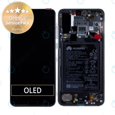 Huawei P20 Pro CLT-L29, CLT-L09 - LCD Display + Touch Screen + Frame + Battery (Midnight Blue) - 02351WTP Genuine Service Pack