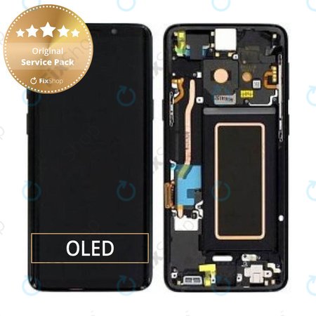 Samsung Galaxy S9 G960F - LCD Display + Touch Screen + Frame (Midnight Black) - GH97-21696A, GH97-21697A, GH97-21724A Genuine Service Pack