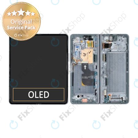 Samsung Galaxy Z Fold 4 F936B - LCD Display + Touch Screen + Frame (Graygreen) - GH82-29461B, GH82-29462B Genuine Service Pack