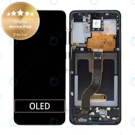 Samsung Galaxy S20 Plus G985F - LCD Display + Touch Screen + Frame (Cosmic Black) - GH82-22134A, GH82-22145A, GH82-31441A Genuine Service Pack