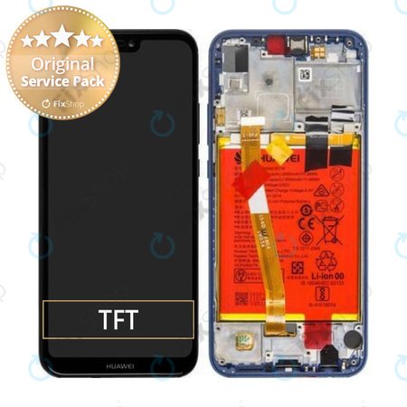 Huawei P20 Lite - LCD Display + Touch Screen + Frame + Battery (Klein Blue) - 02351XUA, 02351VUV Genuine Service Pack