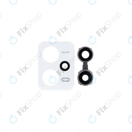 Xiaomi Redmi Note 12 Pro 5G - Rear Camera Lens + Frame (Polar White) - Genuine Service Pack