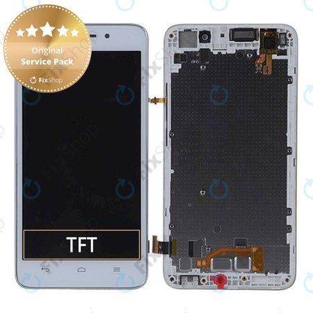 Huawei Ascend G620s - LCD Display + Touch Screen + Frame (White) - 02350CTQ, 02350CTT Genuine Service Pack